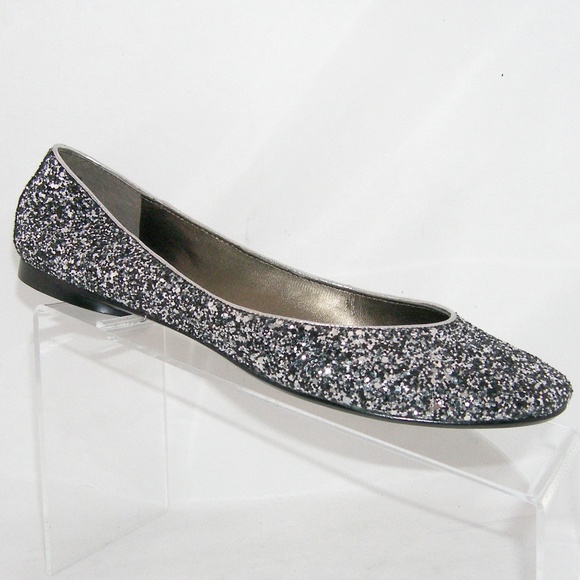 silver glitter ballet shoes